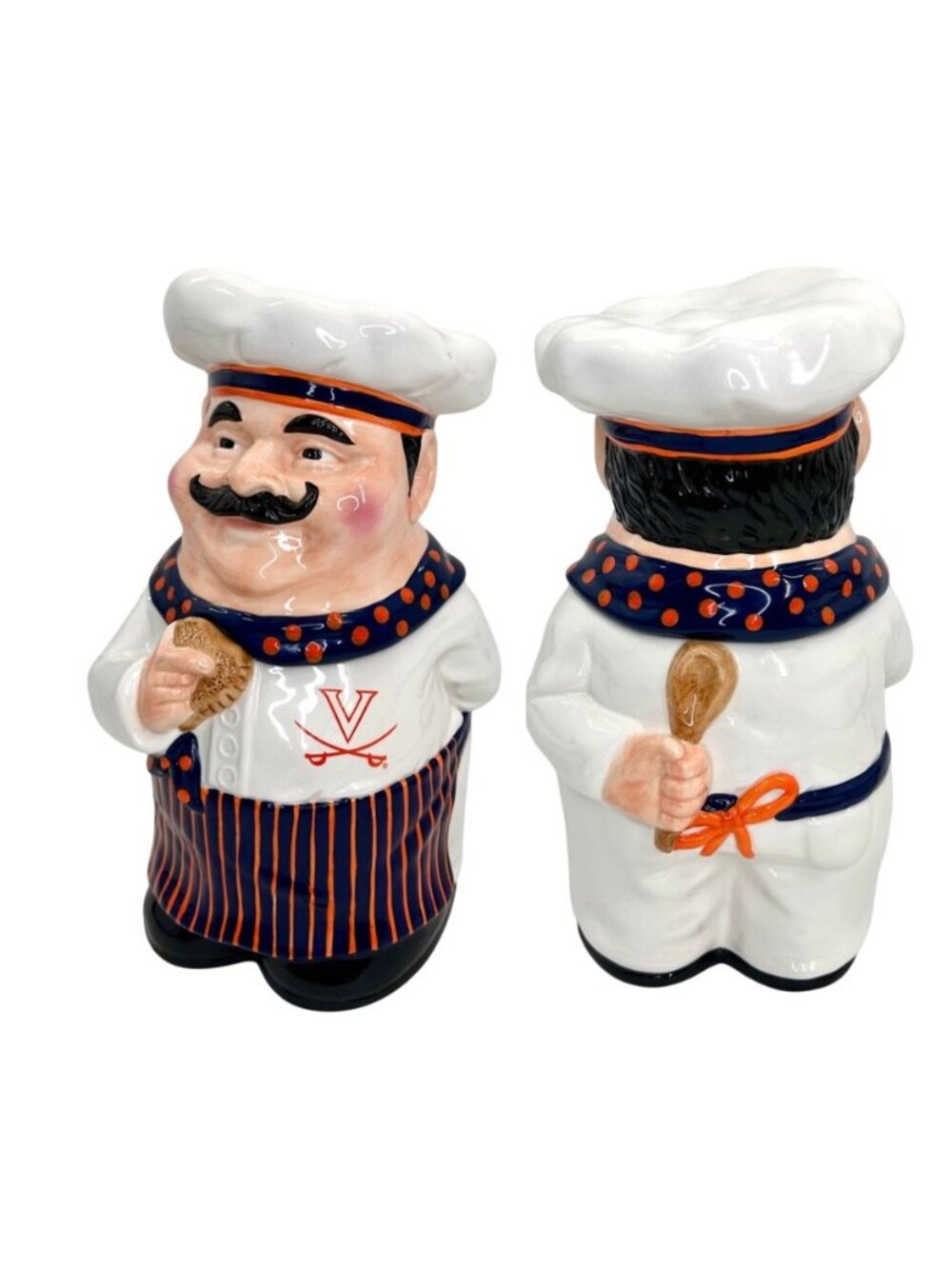 VIRGINIA CAVALIERS COLLEGIATE COLLECTABLES CHEF COOKIE JAR - 1ST IN A SERIES!